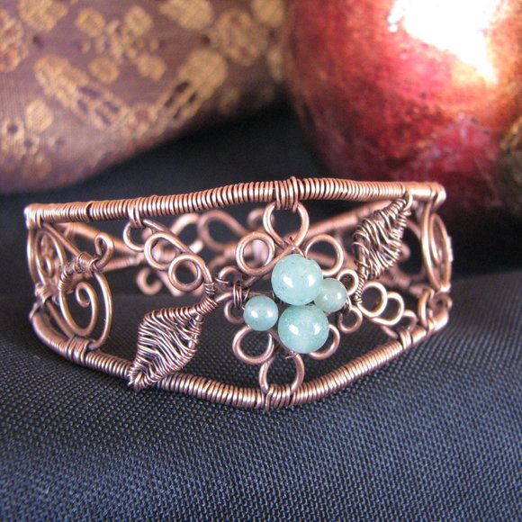 Handcrafted Copper Wire-Woven Adjustable Arm Band - Picture 1 of 4